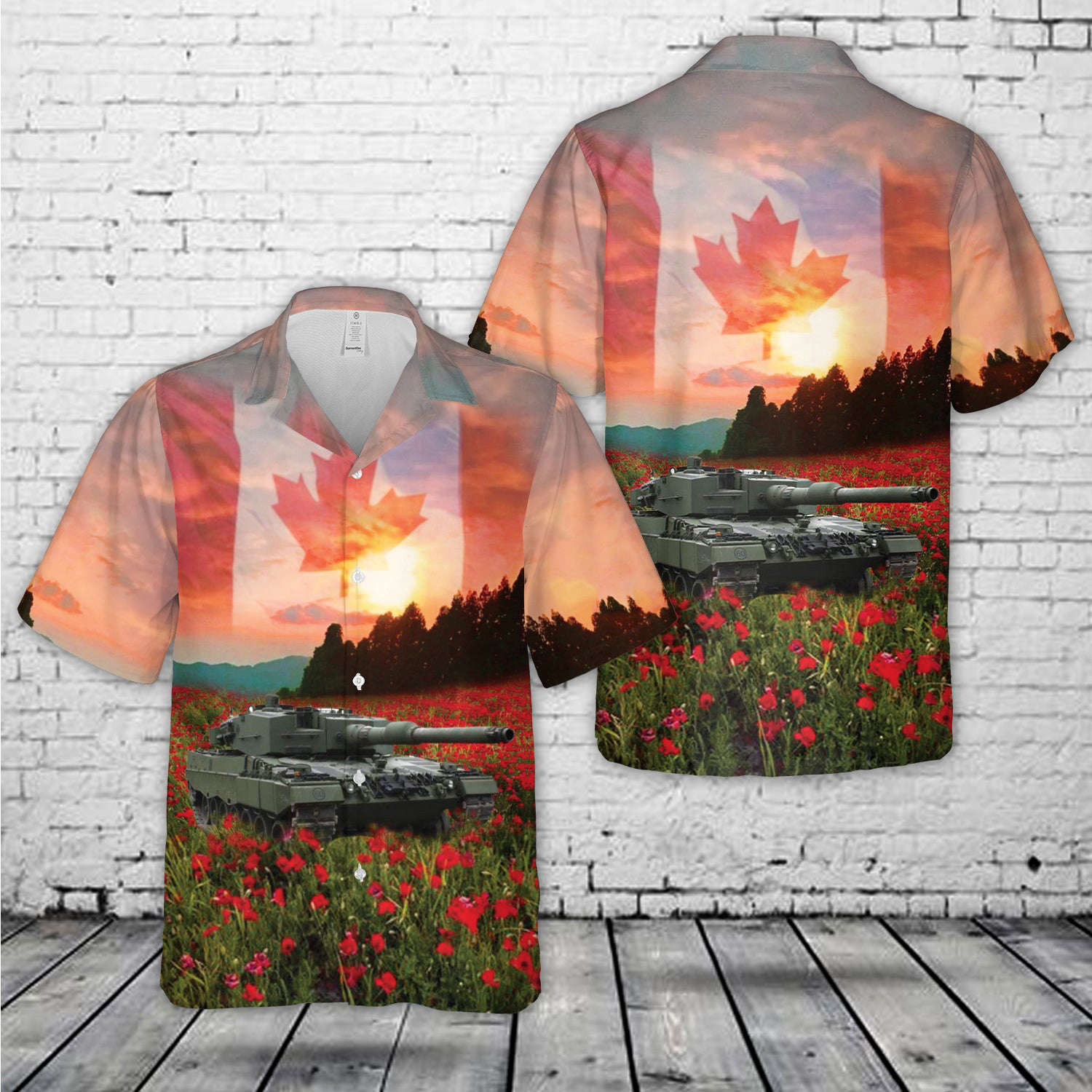 Canadian Army Leopard 2A4 Tank , Anzac Day Hawaiian Shirt Gift for Men Dad Father Gift for Men Dad Father