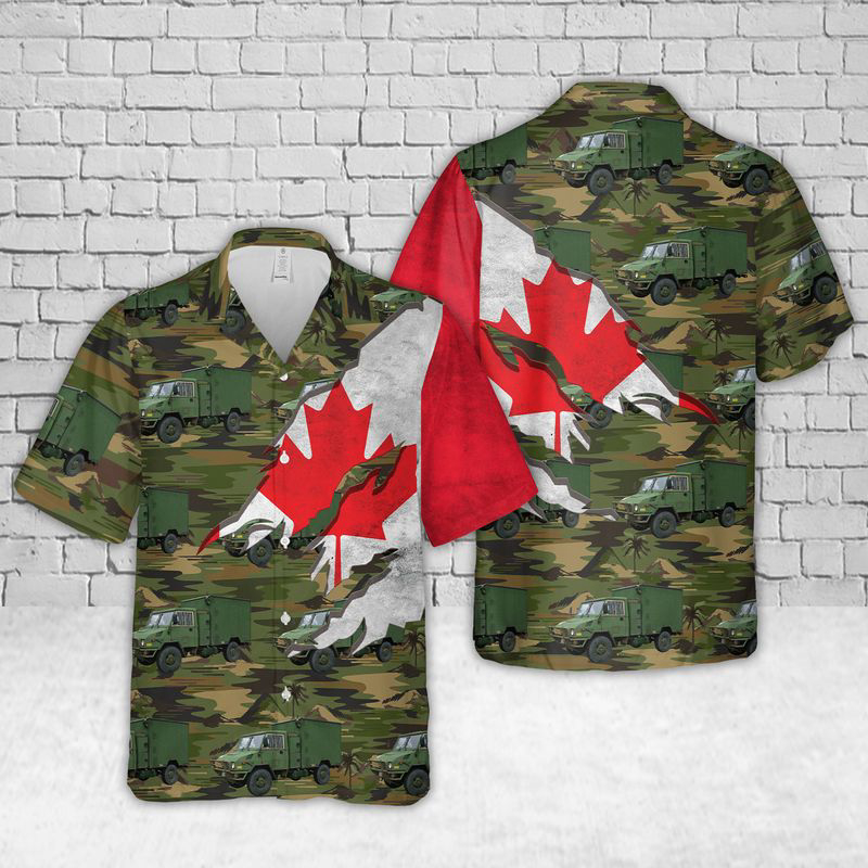 Canadian Army LSVW Military Truck Hawaiian Shirt Gift for Men Dad Father Gift for Men Dad Father