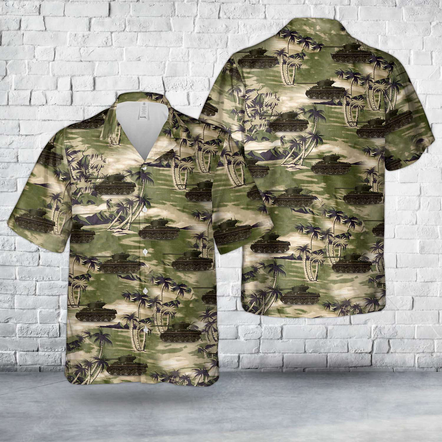 Canadian Army Sherman M4A2(76)W HVSS “Bart” Hawaiian Shirt Gift for Men Dad Father Gift for Men Dad Father