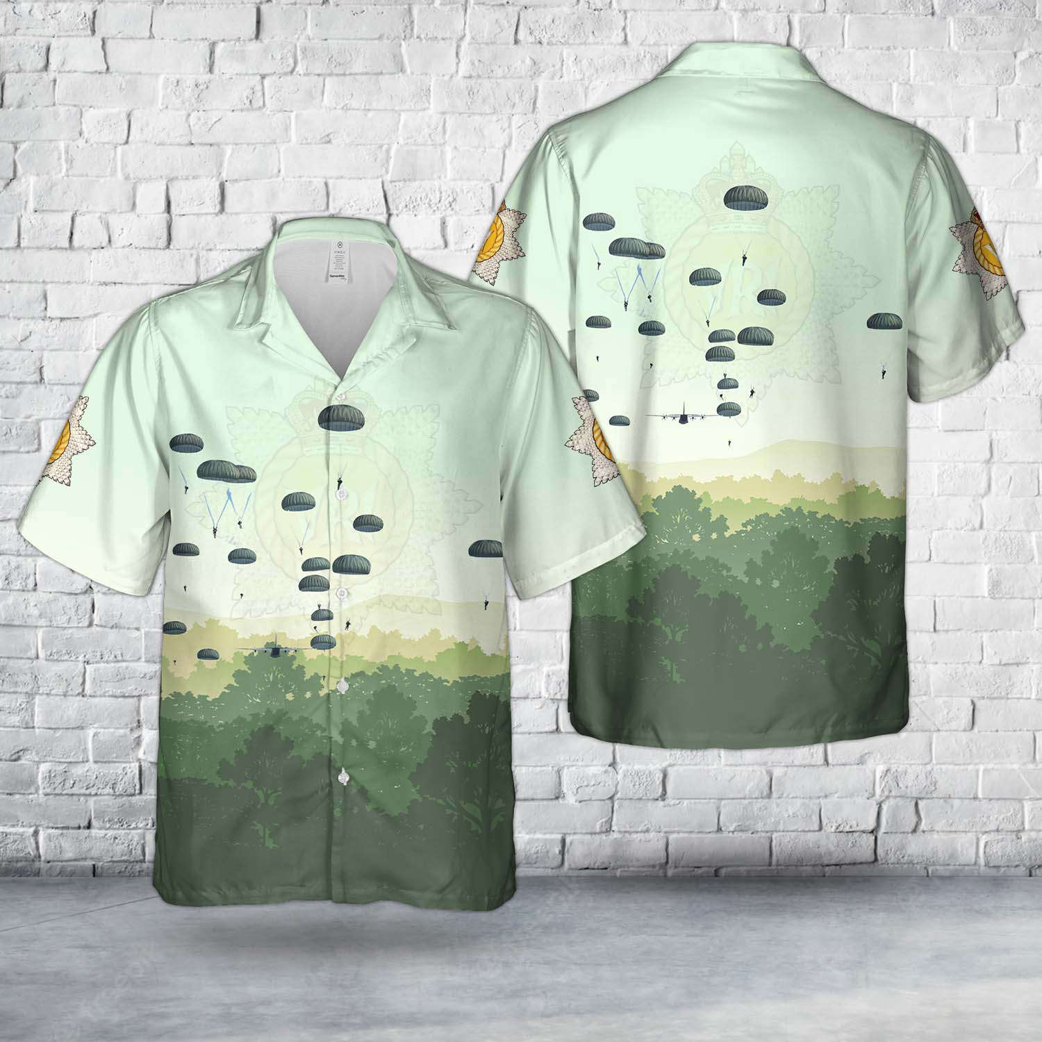 Canadian Army Soldiers from 3rd Battalion, The Royal Canadian Regiment, jump training exercise at Drop Zone Lamure Bay Hawaiian Shirt Gift for Men Dad Father Gift for Men Dad Father