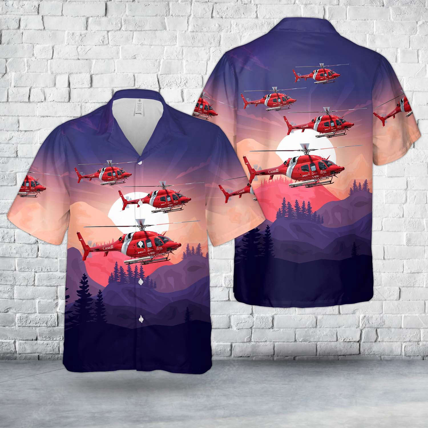 Canadian Coast Guard Bell 429 Global Ranger Hawaiian Shirt Gift for Men Dad Father Gift for Men Dad Father