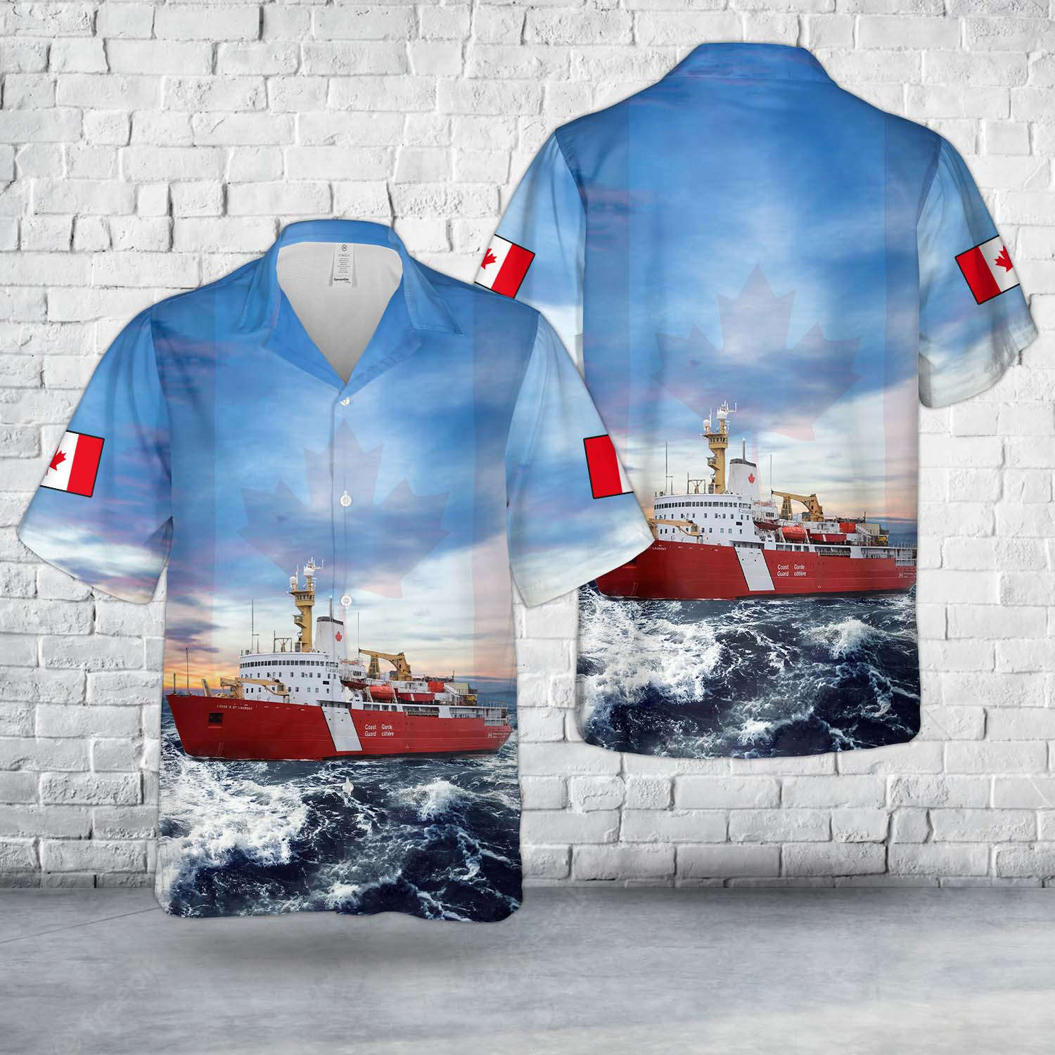 Canadian Coast Guard CCGS Louis S. St-Laurent Hawaiian Shirt Gift for Men Dad Father Gift for Men Dad Father