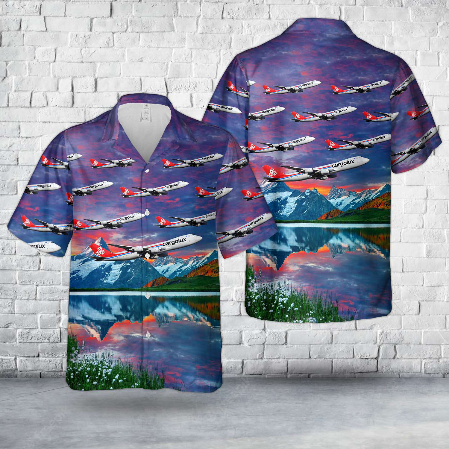 Cargolux “City of Esch-sur-Alzette” Boeing 747-8R7F LX-VCB Hawaiian Shirt Gift for Men Dad Father Gift for Men Dad Father