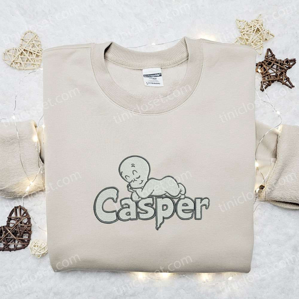 Casper Ghost Embroidered Shirt: Spooky Halloween Gift