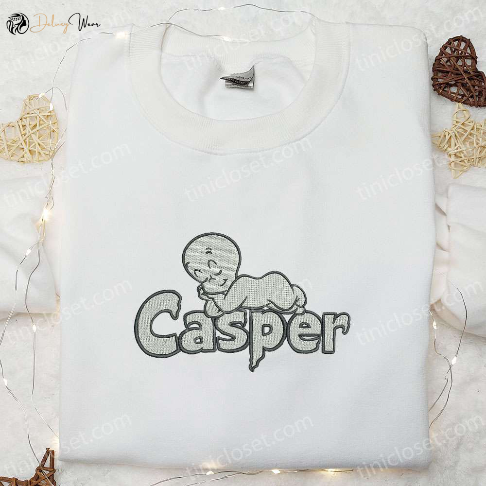 Casper Ghost Embroidered Shirt: Spooky Halloween Gift