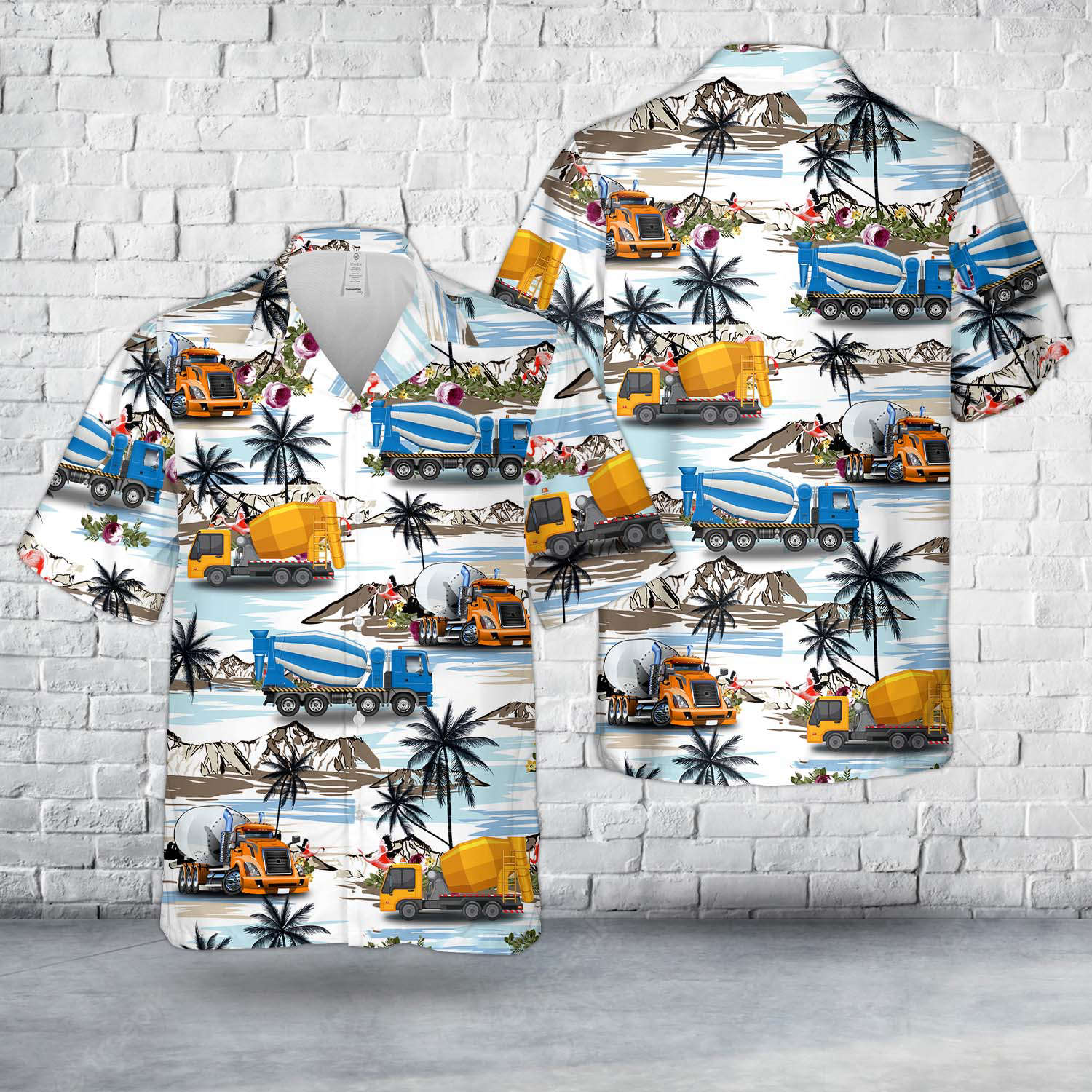 Cement Machine Truck Hawaiian Shirt Gift for Men Dad Father Gift for Men Dad Father