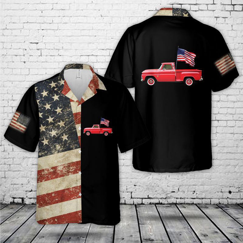 Chevy 1964 C10, 4th Of July Hawaiian Shirt Gift for Men Dad Father Gift for Men Dad Father