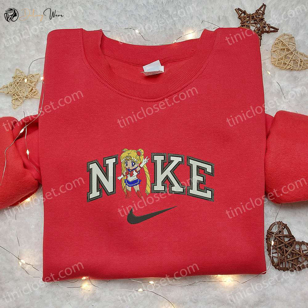 Chibi Sailormoon x Nike Anime Embroidered Tshirt Sweatshirt & Custom Hoodie – Trendy Sailor Moon Embroidery