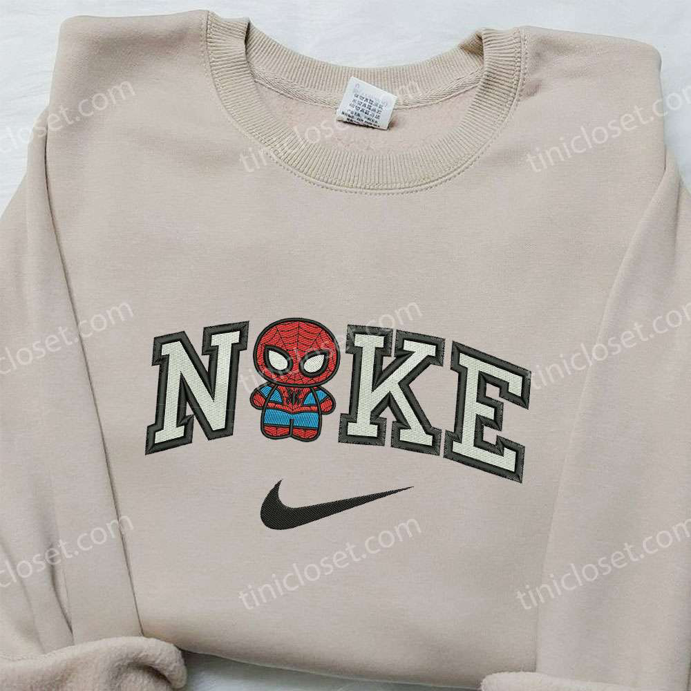 Chibi Spider-Man x Nike Embroidered Sweatshirt: Best Family Gifts with Nike Inspired Embroidered Shirt