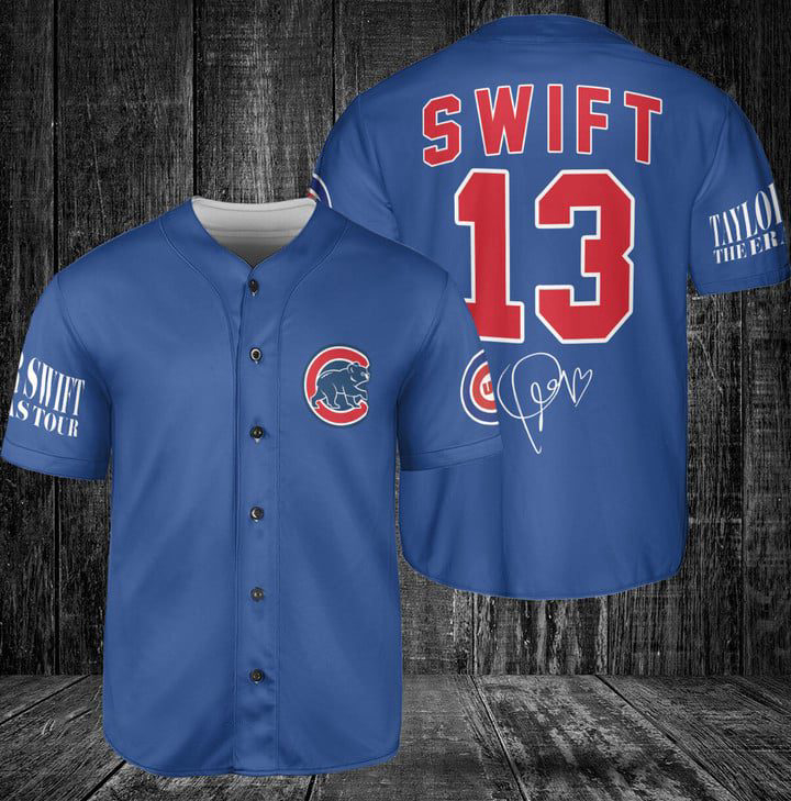 Chicago Cubs Taylor Swift Fan Baseball Jersey Gift for Men Dad Chicago Cubs Taylor Swift Fan Baseball Jersey Gift for Men Dad