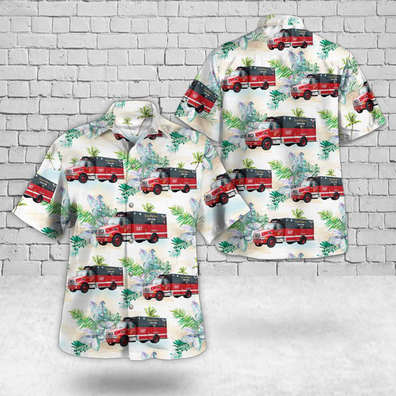 Chicago, Illinois, Chicago Fire Department Scuba Team Hawaiian Shirt Gift for Men Dad Father Gift for Men Dad Father