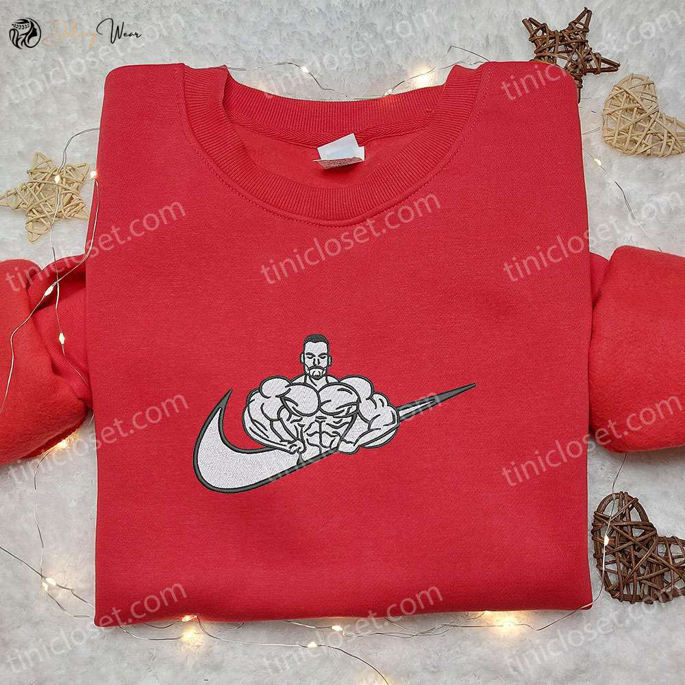 Chris Bumsted x Nike Swoosh Embroidered Sweatshirt: Celebrity Inspired Nike Shirt