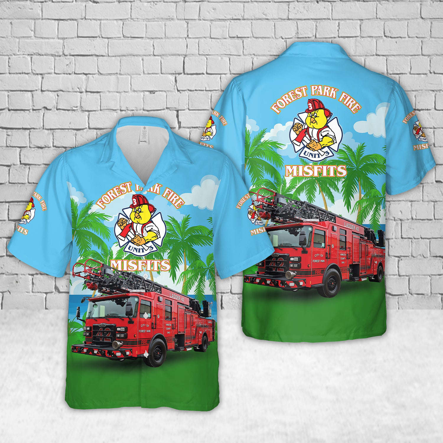 Cincinnati, Ohio, Forest Park Fire Department Hawaiian Shirt Gift for Men Dad Father Gift for Men Dad Father