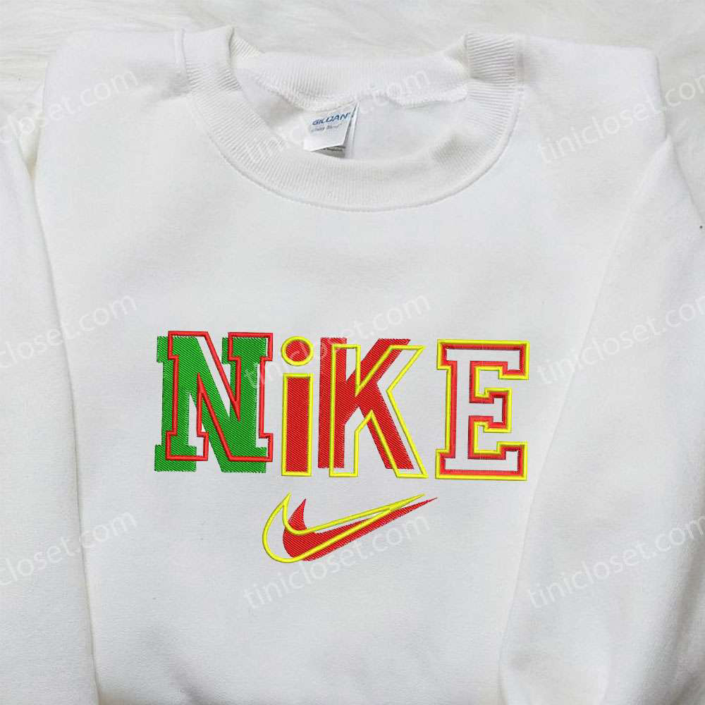 Colorful Nike Embroidered Sweatshirt: Best Nike Inspired Shirt for Birthday Gift Ideas