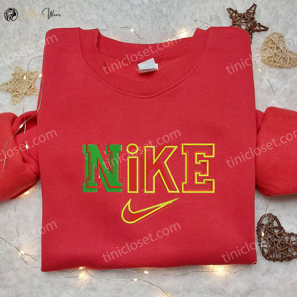 Colorful Nike Embroidered Sweatshirt: Best Nike Inspired Shirt for Birthday Gift Ideas