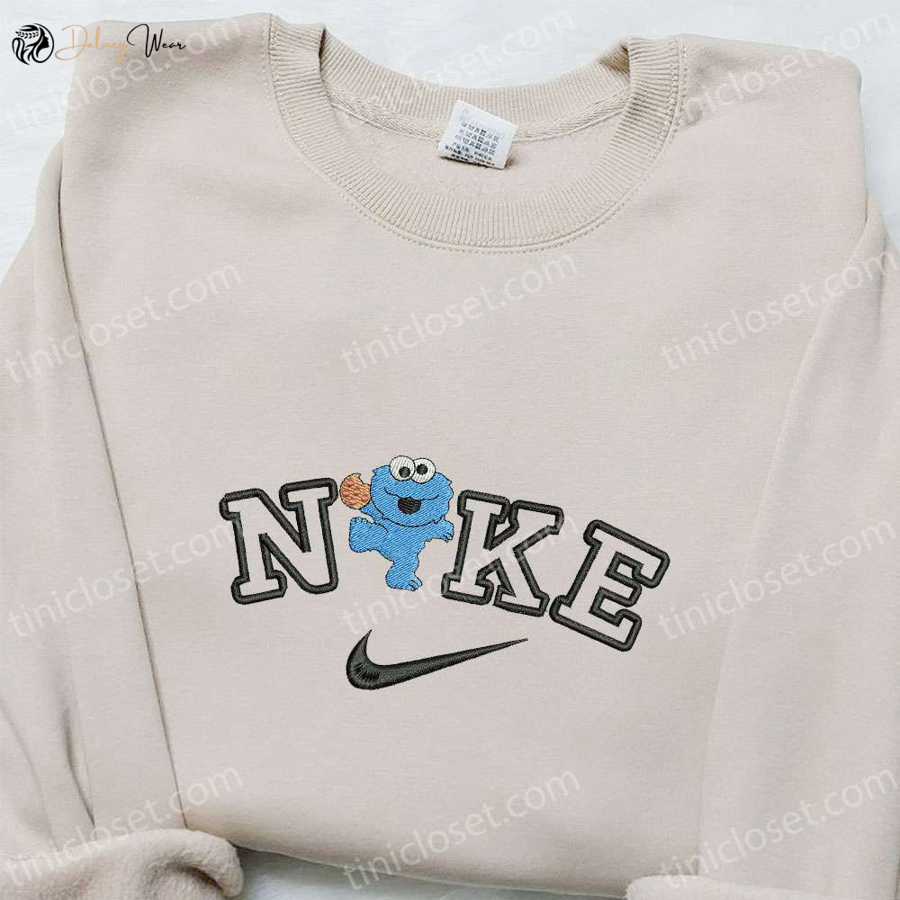 Cookie Monster x Nike Swoosh Cartoon Hoodie & Shirt: Best Family Gifts