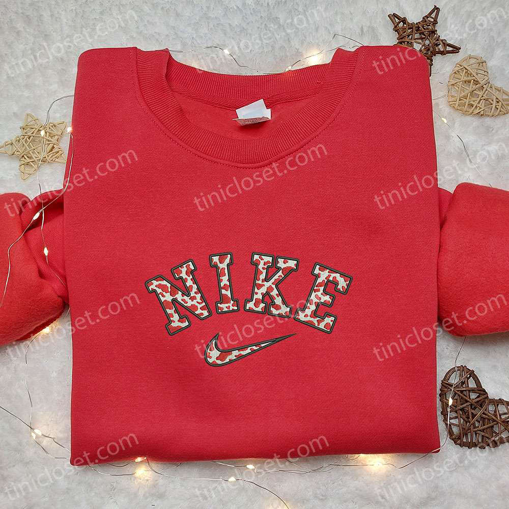 Cow Pattern x Nike Embroidered Shirt Animal Sweatshirt & Custom Hoodie: Unique Styles for Trendy Wardrobe