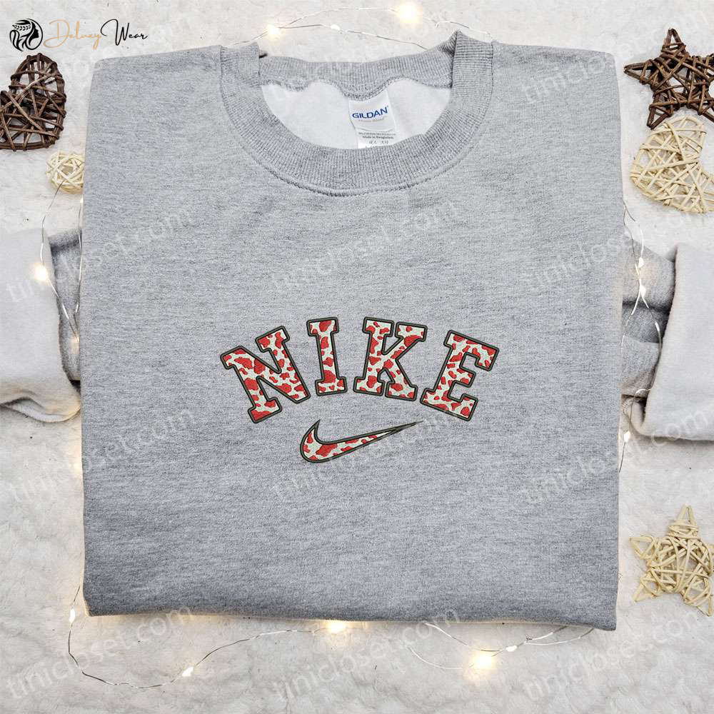 Cow Pattern x Nike Embroidered Shirt Animal Sweatshirt & Custom Hoodie: Unique Styles for Trendy Wardrobe