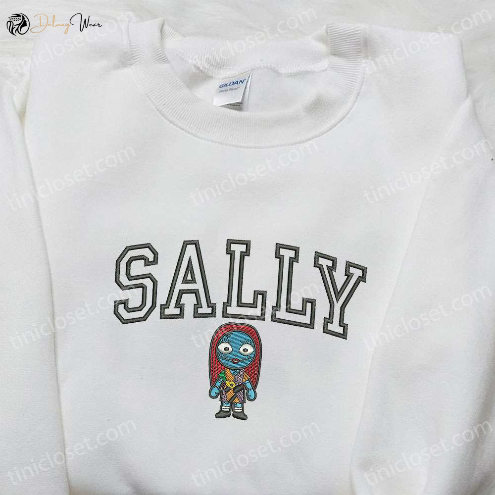 Spooky Sally Embroidered Shirt – Nightmare Before Christmas Characters – Cool Halloween Tee