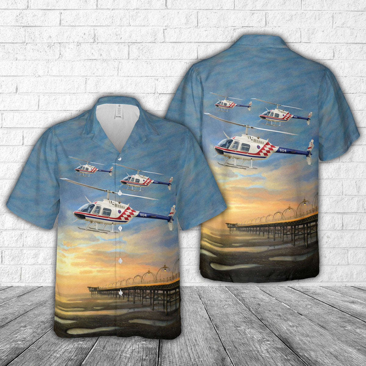 Croatian Air Force Bell 206B-3 JetRanger III Hawaiian Shirt Gift for Men Dad Father Gift for Men Dad Father