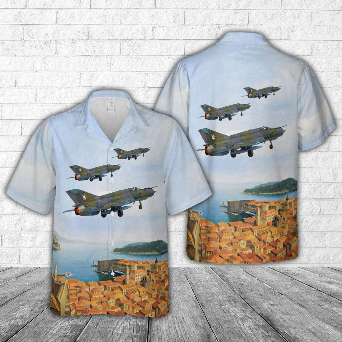 Croatian Air Force Mikoyan-Gurevich MiG-21bisD Hawaiian Shirt Gift for Men Dad Father Gift for Men Dad Father