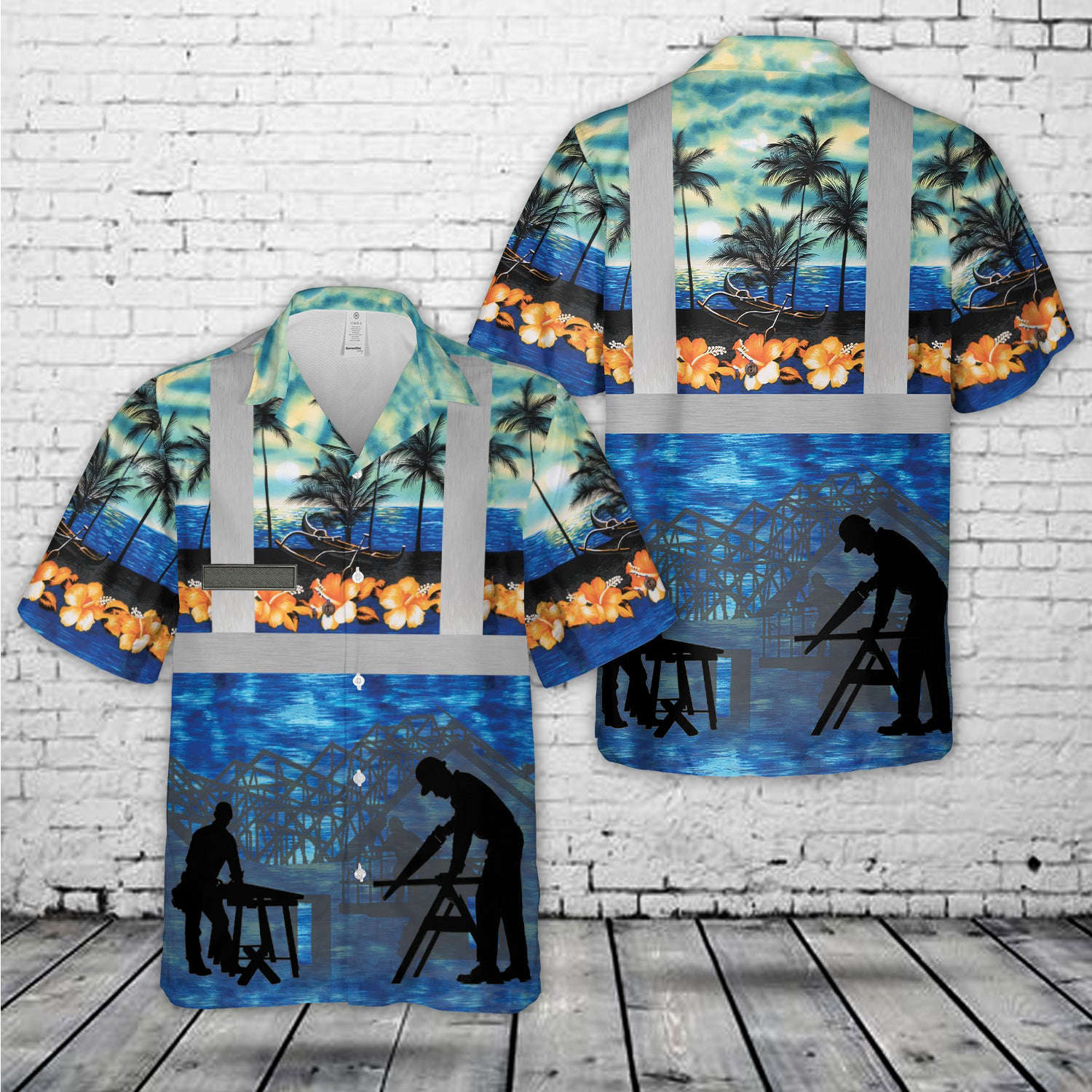 Custom Name Carpenter Hawaiian Shirt Gift for Men Dad Father Gift for Men Dad Father