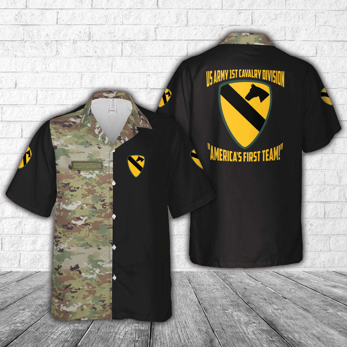 Custom Name US Army 1st Cavalry Division Hawaiian Shirt Gift for Men Dad Father Gift for Men Dad Father