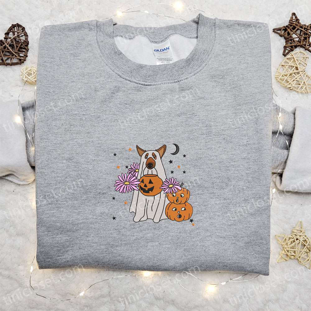 Cute But Creepy Halloween Dog Embroidered Shirt – Best Halloween Gift