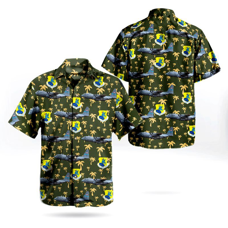 Delaware Air National Guard 166th Airlift Wing Lockheed C-130H Hercules (L-382) Hawaiian Shirt Gift for Men Dad Father Gift for Men Dad Father
