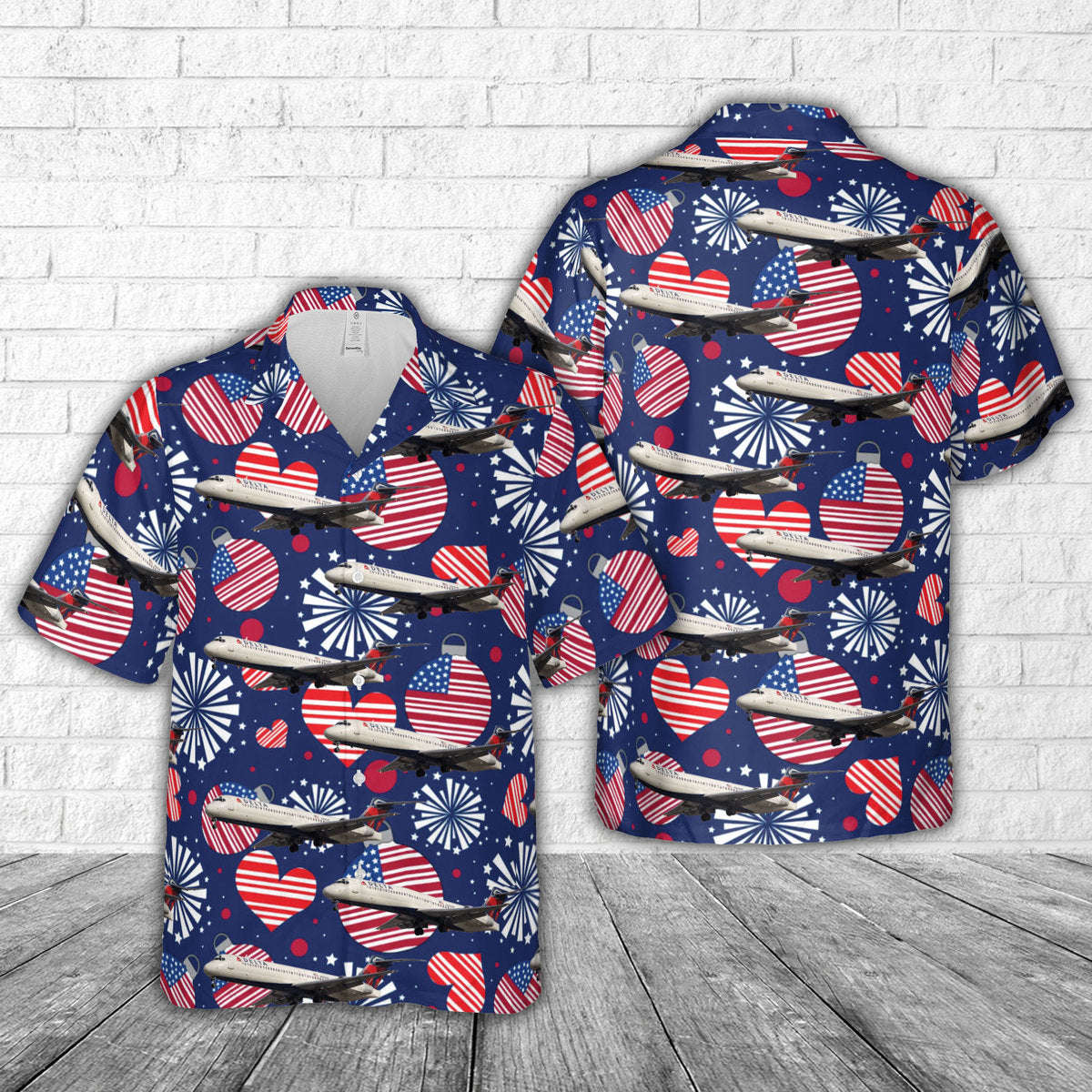 Delta Air Lines Boeing 717-2BD, 4th Of July Hawaiian Shirt Gift for Men Dad Father Gift for Men Dad Father