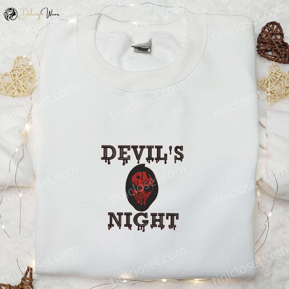 Spooky Devil’s Night Skull Sweatshirt – Scary Halloween Hoodie Best Gifts