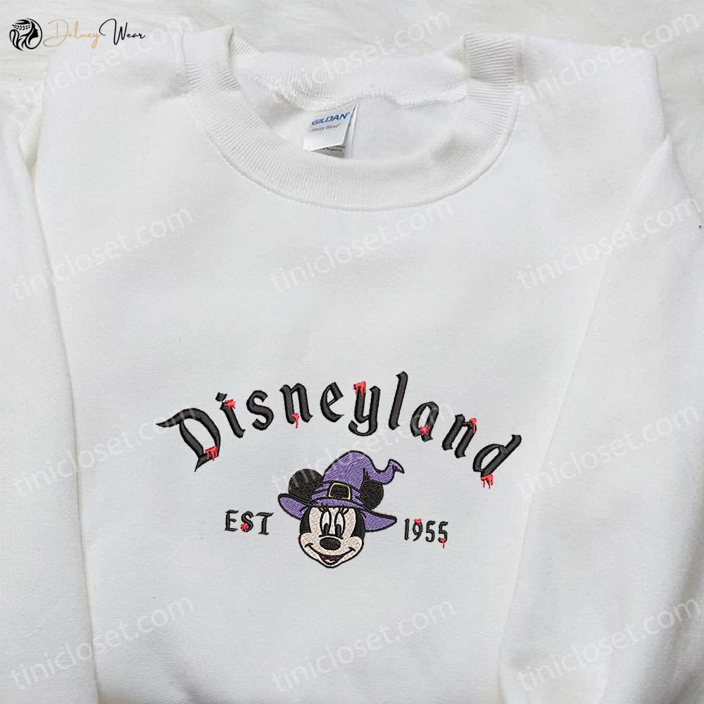 Disneyland Minnie Witch Shirt Halloween Embroidered Hoodie Adorable Halloween Shirt