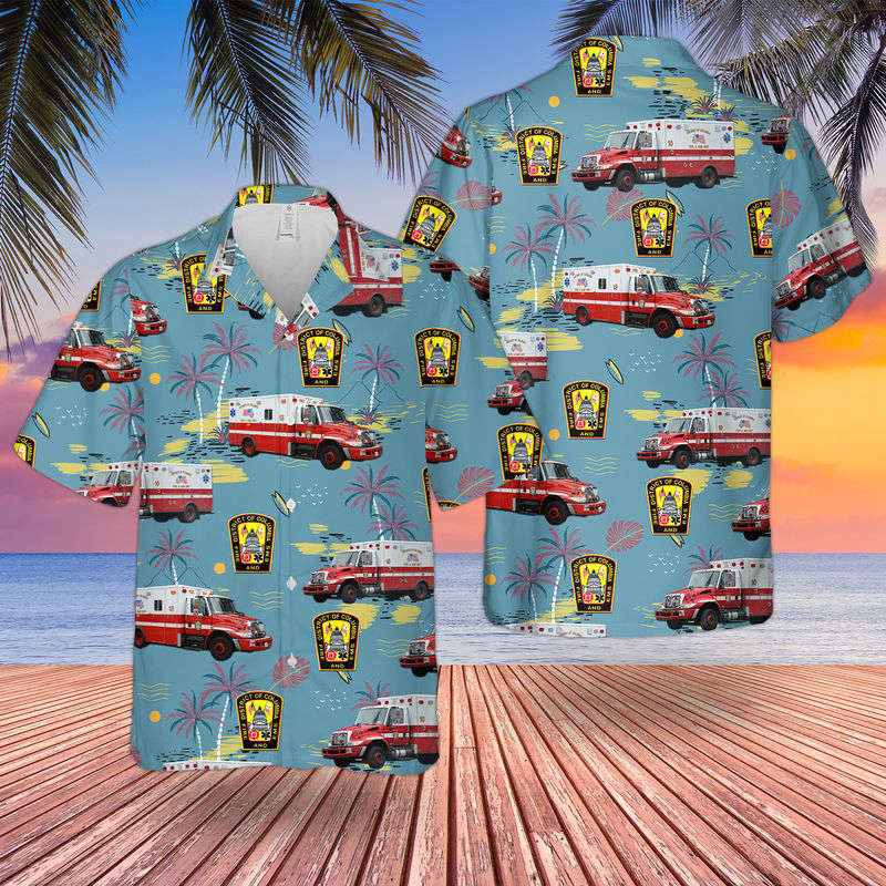 District of Columbia Fire And EMS Hawaiian Shirt Gift for Men Dad Father Gift for Men Dad Father