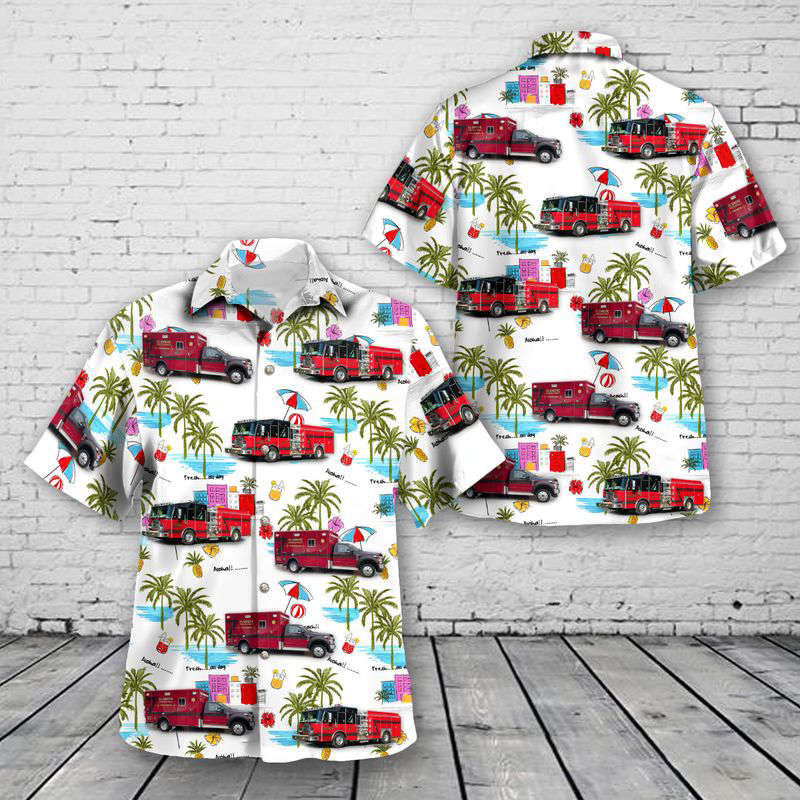 Elsmere KY Fire/EMS Hawaiian Shirt Gift for Men Dad Father Gift for Men Dad Father