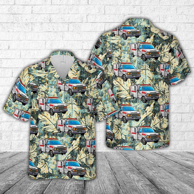 EMS Ambulance Hawaiian Shirt Gift for Men Dad Father Gift for Men Dad Father
