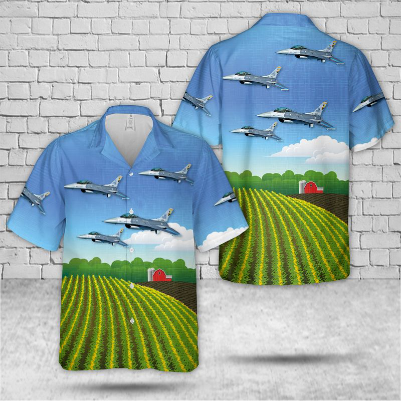 F-16C Iowa Air National Guard 132nd Fighter Wing Hawaiian Shirt Gift for Men Dad Father Gift for Men Dad Father
