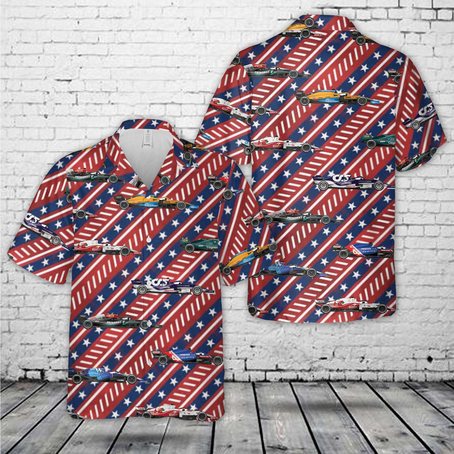F1 Formula One Teams 2021, 4th Of July Hawaiian Shirt Gift for Men Dad Father Gift for Men Dad Father