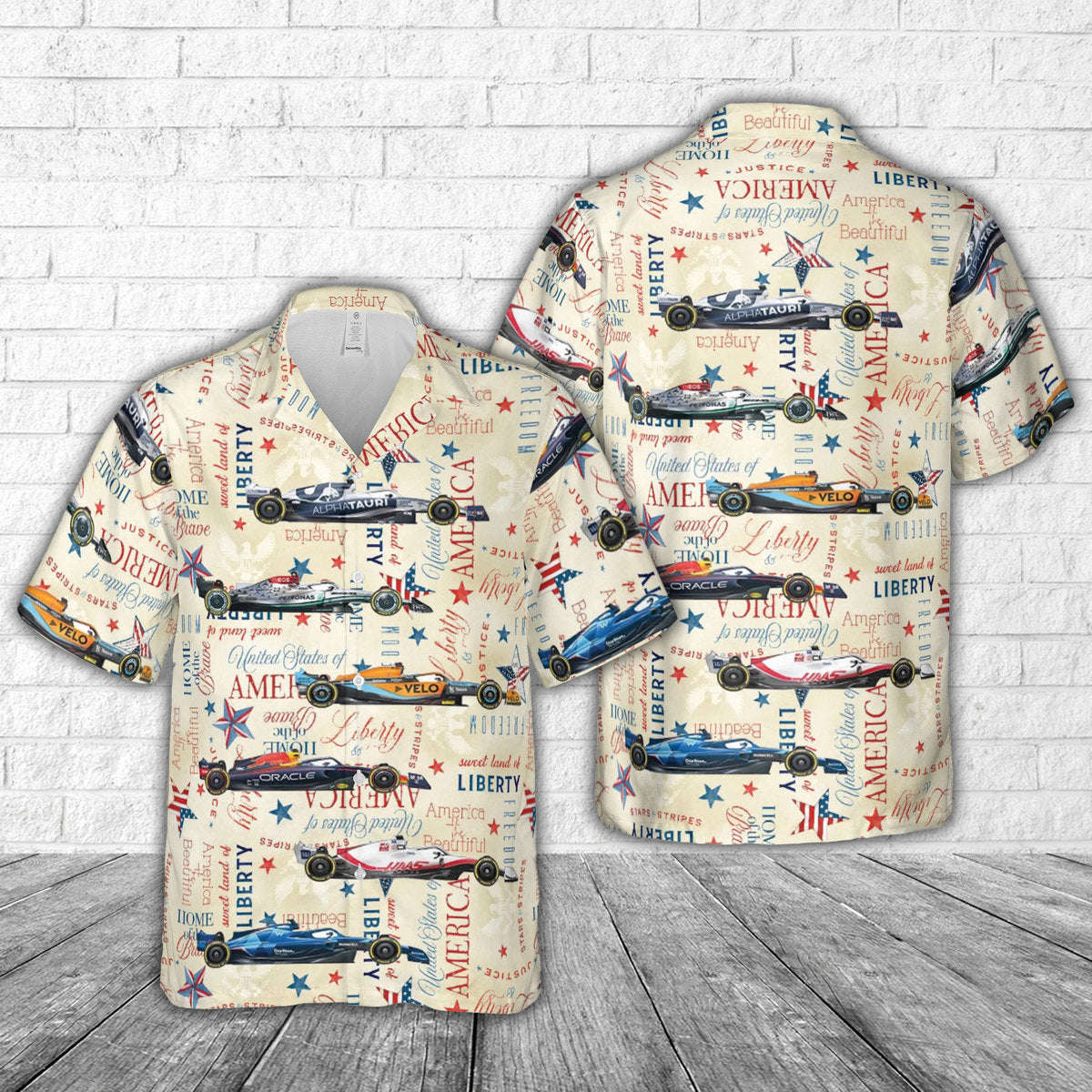 F1 Formula One Teams 2022, 4th Of July Hawaiian Shirt Gift for Men Dad Father Gift for Men Dad Father