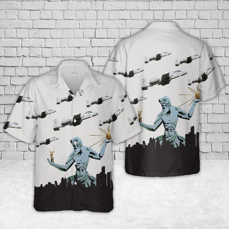 Fairchild Republic A-10 Thunderbolt II Michigan Air National Guard Hawaiian Shirt Gift for Men Dad Father Gift for Men Dad Father