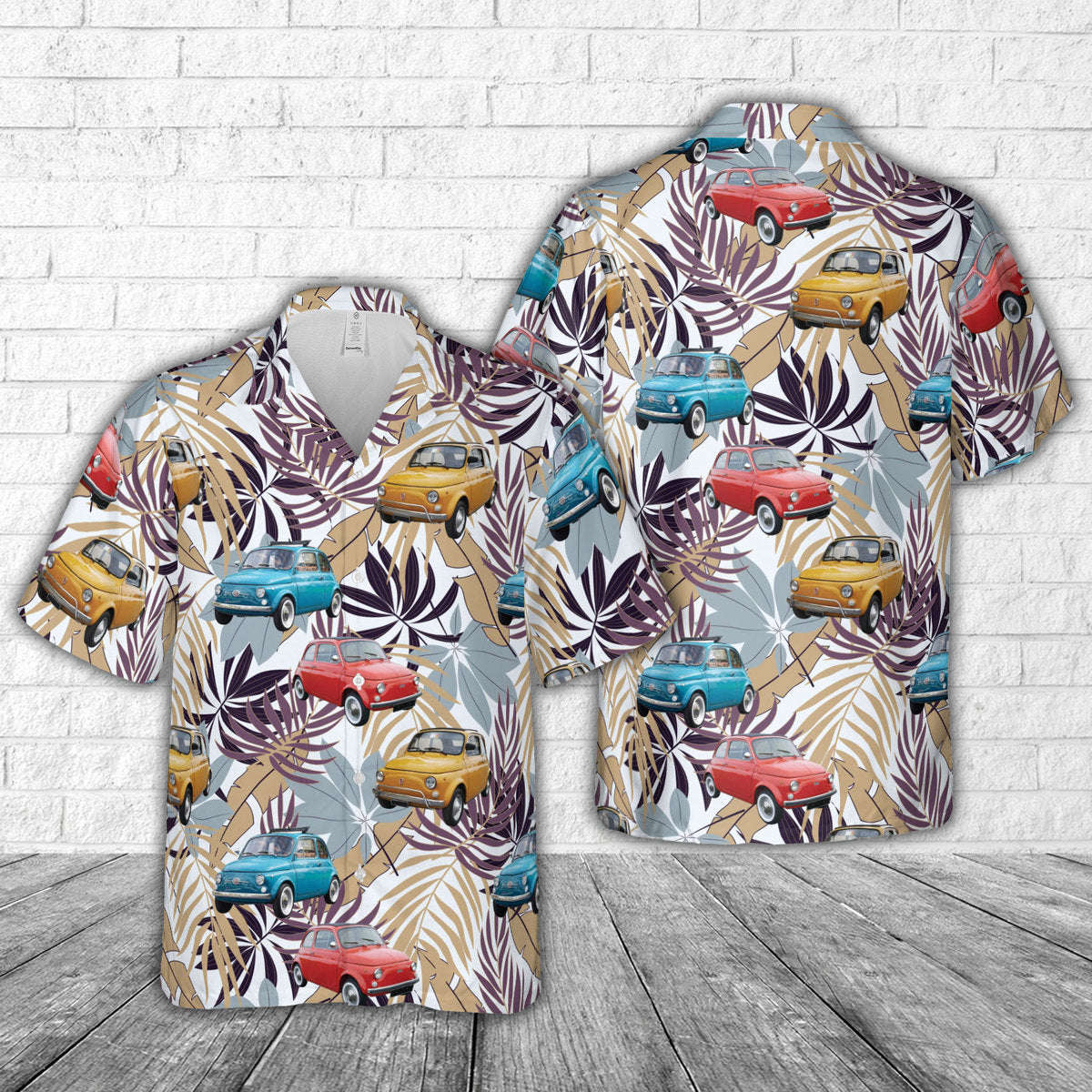 Fiat 500 1973 Hawaiian Shirt Gift for Men Dad Father Gift for Men Dad Father