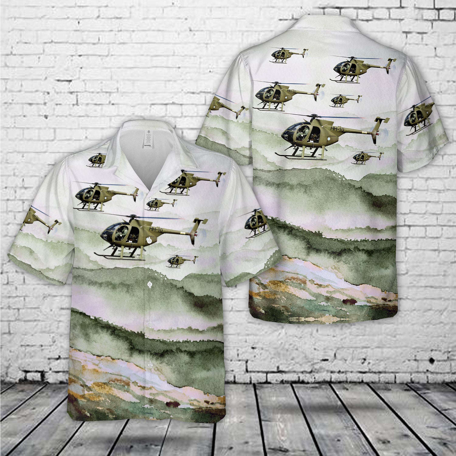 Finnish Army MD Helicopters MD-500E (369E) Hawaiian Shirt Gift for Men Dad Father Gift for Men Dad Father