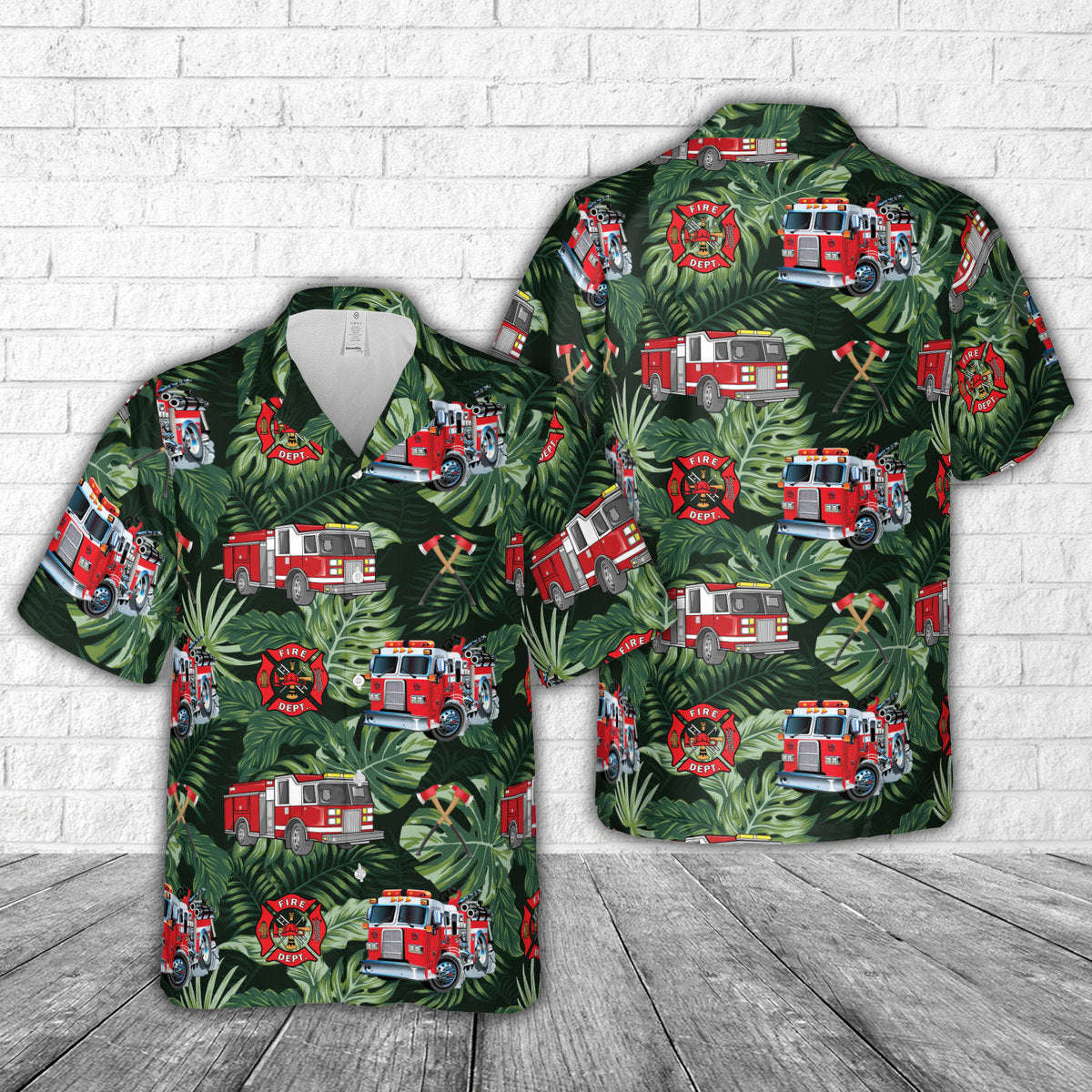 Firefighter Fire Department Hawaiian Shirt Gift for Men Dad Father Gift for Men Dad Father