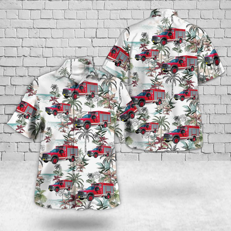 Florida, Charlotte County Fire Department Hazmat 12 Hawaiian Shirt Gift for Men Dad Father Gift for Men Dad Father