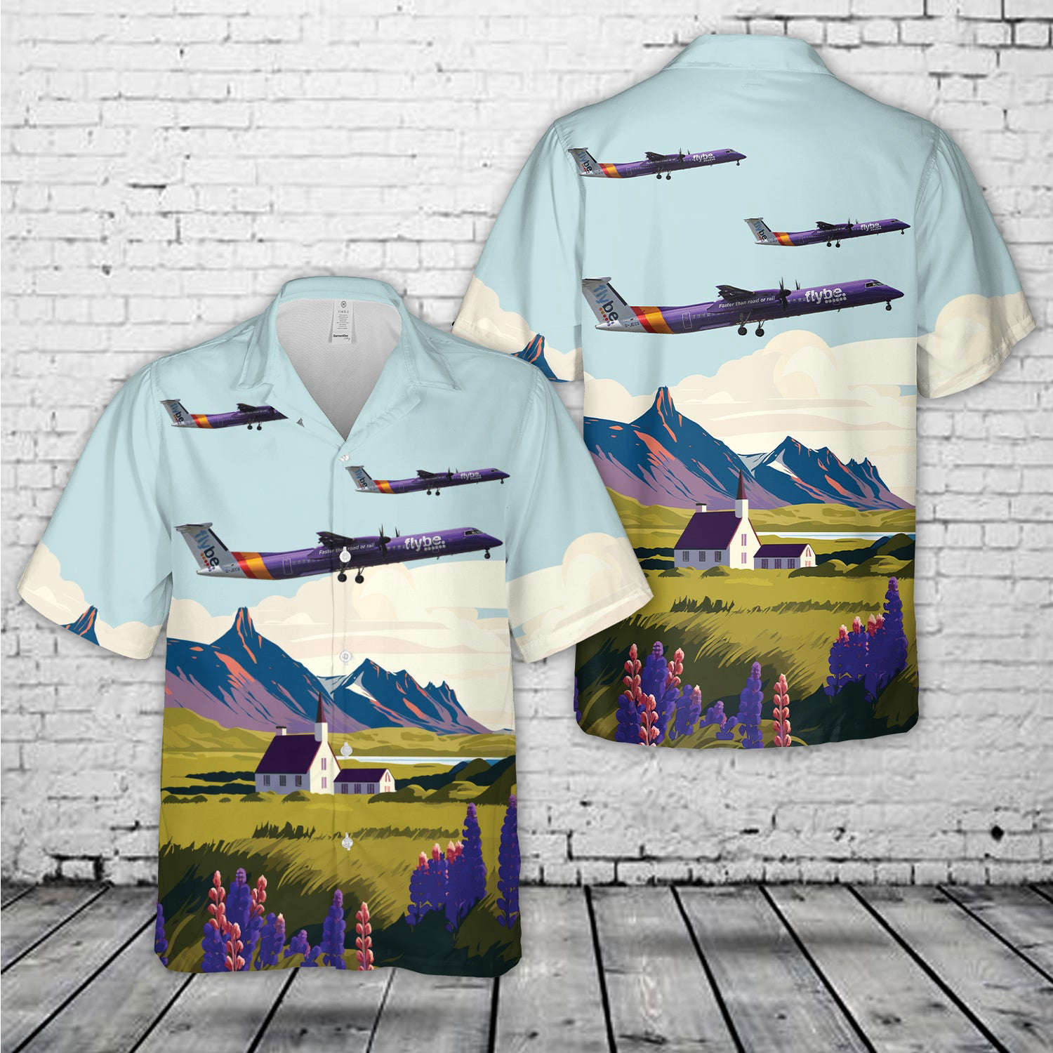 Flybe Bombardier Dash 8 Q400 Hawaiian Shirt Gift for Men Dad Father Gift for Men Dad Father