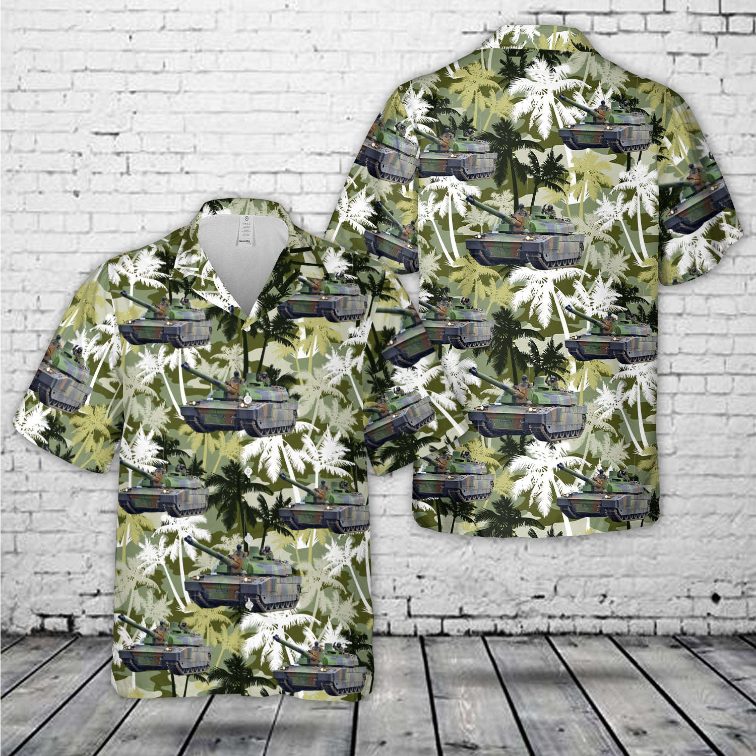 French Army MBT AMX-56 Leclerc Hawaiian Shirt Gift for Men Dad Father Gift for Men Dad Father
