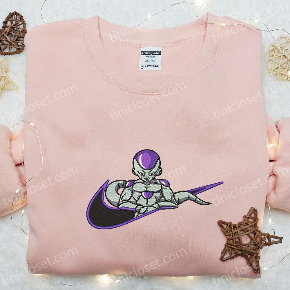 Frieza x Nike Swoosh Anime Embroidered Tshirt – Best Nike Inspired Gift for Family