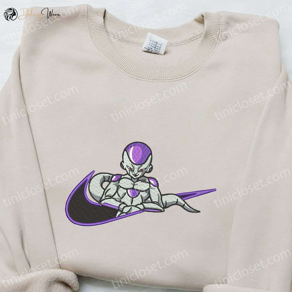 Frieza x Nike Swoosh Anime Embroidered Tshirt – Best Nike Inspired Gift for Family