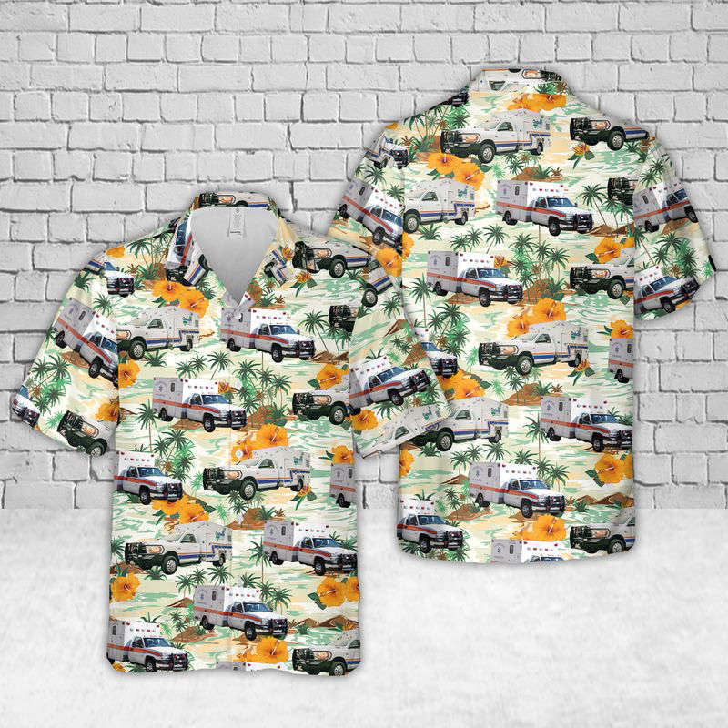 Gadsden County EMS Florida Hawaiian Shirt Gift for Men Dad Father Gift for Men Dad Father