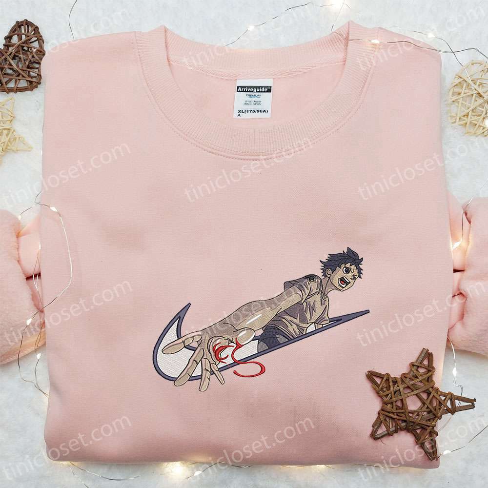 Anime Embroidered Shirt: Ganta Igarashi x Nike Swoosh & Deadman Wonderland Nike Inspired