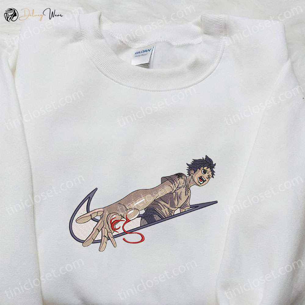 Anime Embroidered Shirt: Ganta Igarashi x Nike Swoosh & Deadman Wonderland Nike Inspired